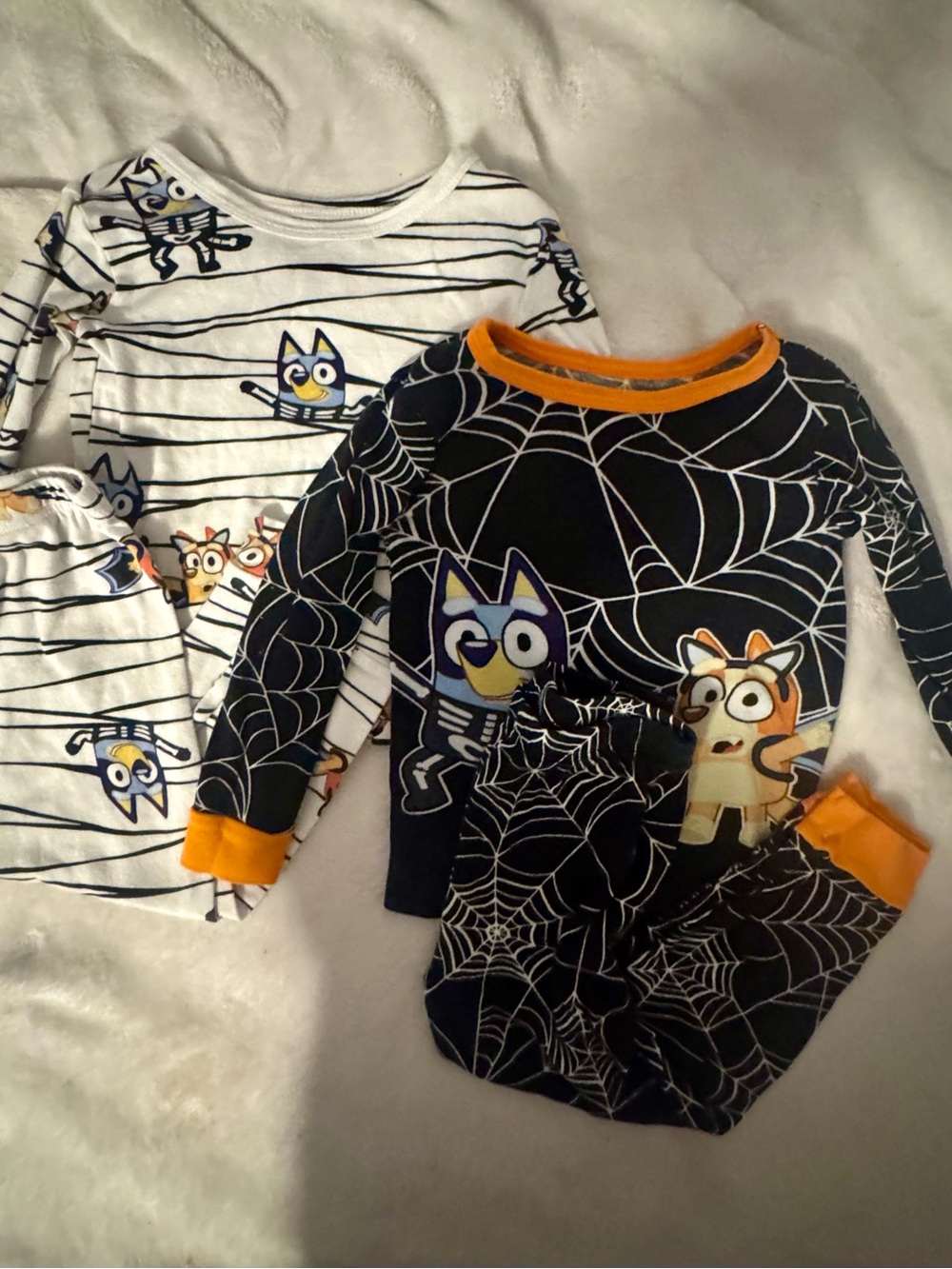 Black & White Halloween Bluey Kids Pajama Set